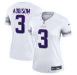 Women's Minnesota Vikings #3 Jordan Addison White Winter Warrior Limited Football Stitched Jersey