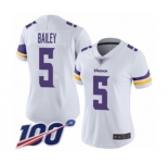 Women's Minnesota Vikings #5 Dan Bailey White Vapor Untouchable Limited Player 100th Season Football Jersey