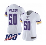 Women's Minnesota Vikings #50 Eric Wilson White Vapor Untouchable Limited Player 100th Season Football Jersey