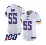 Women's Minnesota Vikings #55 Anthony Barr White Vapor Untouchable Limited Player 100th Season Football Jersey