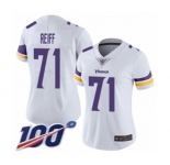 Women's Minnesota Vikings #71 Riley Reiff White Vapor Untouchable Limited Player 100th Season Football Jersey