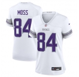 Women's Minnesota Vikings #84 Randy Moss White Winter Warrior Limited Football Stitched Jersey