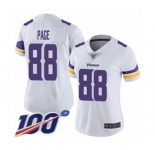 Women's Minnesota Vikings #88 Alan Page White Vapor Untouchable Limited Player 100th Season Football Jersey