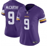 Women's Minnesota Vikings #9 J.J. McCarthy Purple 2024 Draft Vapor Football Stitched Jersey