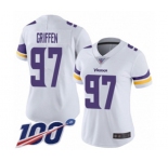 Women's Minnesota Vikings #97 Everson Griffen White Vapor Untouchable Limited Player 100th Season Football Jersey