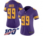 Women's Minnesota Vikings #99 Danielle Hunter Limited Purple Rush Vapor Untouchable 100th Season Football Jersey