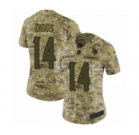 Women's Nike Minnesota Vikings #14 Stefon Diggs Limited Camo 2018 Salute to Service NFL Jersey