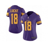 Women's Nike Minnesota Vikings #18 Jeff Locke Limited Purple Rush NFL Jersey