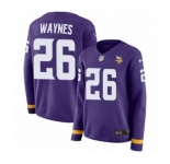 Women's Nike Minnesota Vikings #26 Trae Waynes Limited Purple Therma Long Sleeve NFL Jersey