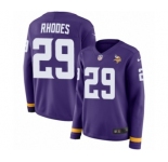 Women's Nike Minnesota Vikings #29 Xavier Rhodes Limited Purple Therma Long Sleeve NFL Jersey