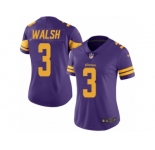 Women's Nike Minnesota Vikings #3 Blair Walsh Limited Purple Rush NFL Jersey