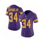 Women's Nike Minnesota Vikings #34 Andrew Sendejo Limited Purple Rush NFL Jersey
