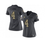 Women's Nike Minnesota Vikings #4 Brett Favre Limited Black 2016 Salute to Service NFL Jersey