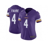 Women's Nike Minnesota Vikings #4 Brett Favre Vapor Untouchable Limited Purple Team Color NFL Jersey