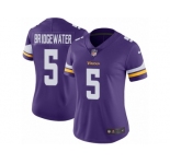 Women's Nike Minnesota Vikings #5 Teddy Bridgewater Vapor Untouchable Limited Purple Team Color NFL Jersey