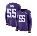 Women's Nike Minnesota Vikings #55 Anthony Barr Limited Purple Therma Long Sleeve NFL Jersey