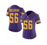Women's Nike Minnesota Vikings #56 Chris Doleman Limited Purple Rush NFL Jersey
