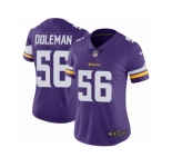 Women's Nike Minnesota Vikings #56 Chris Doleman Vapor Untouchable Limited Purple Team Color NFL Jersey