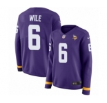 Women's Nike Minnesota Vikings #6 Matt Wile Limited Purple Therma Long Sleeve NFL Jersey