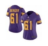 Women's Nike Minnesota Vikings #61 Joe Berger Limited Purple Rush NFL Jersey