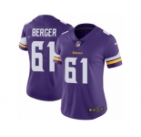 Women's Nike Minnesota Vikings #61 Joe Berger Vapor Untouchable Limited Purple Team Color NFL Jersey