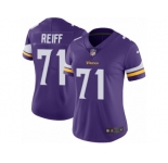 Women's Nike Minnesota Vikings #71 Riley Reiff Vapor Untouchable Limited Purple Team Color NFL Jersey