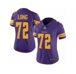 Women's Nike Minnesota Vikings #72 Jake Long Limited Purple Rush NFL Jersey