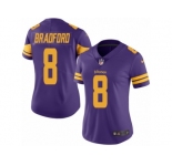 Women's Nike Minnesota Vikings #8 Sam Bradford Limited Purple Rush NFL Jersey