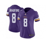 Women's Nike Minnesota Vikings #8 Sam Bradford Vapor Untouchable Limited Purple Team Color NFL Jersey