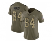 Womens Nike Minnesota Vikings #84 Randy Moss Olive Camo Stitched NFL Limited 2017 Salute to Service Jersey