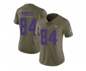 Womens Nike Minnesota Vikings #84 Randy Moss Olive Stitched NFL Limited 2017 Salute to Service Jersey