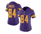 Womens Nike Minnesota Vikings #84 Randy Moss Purple Stitched NFL Limited Rush Jersey