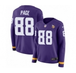 Women's Nike Minnesota Vikings #88 Alan Page Limited Purple Therma Long Sleeve NFL Jersey