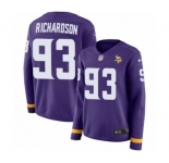 Women's Nike Minnesota Vikings #93 Sheldon Richardson Limited Purple Therma Long Sleeve NFL Jersey