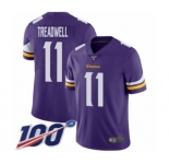 Youth Minnesota Vikings #11 Laquon Treadwell Purple Team Color Vapor Untouchable Limited Player 100th Season Football Jersey