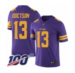 Youth Minnesota Vikings #13 Josh Doctson Limited Purple Rush Vapor Untouchable 100th Season Football Jersey