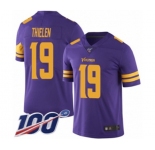 Youth Minnesota Vikings #19 Adam Thielen Limited Purple Rush Vapor Untouchable 100th Season Football Jersey
