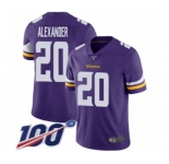 Youth Minnesota Vikings #20 Mackensie Alexander Purple Team Color Vapor Untouchable Limited Player 100th Season Football Jersey