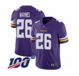 Youth Minnesota Vikings #26 Trae Waynes Purple Team Color Vapor Untouchable Limited Player 100th Season Football Jersey