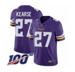 Youth Minnesota Vikings #27 Jayron Kearse Purple Team Color Vapor Untouchable Limited Player 100th Season Football Jersey