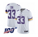 Youth Minnesota Vikings #33 Dalvin Cook White Vapor Untouchable Limited Player 100th Season Football Jersey