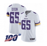 Youth Minnesota Vikings #65 Pat Elflein White Vapor Untouchable Limited Player 100th Season Football Jersey