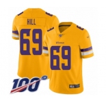 Youth Minnesota Vikings #69 Rashod Hill Limited Gold Inverted Legend 100th Season Football Jersey