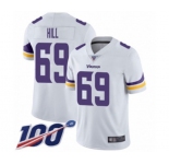 Youth Minnesota Vikings #69 Rashod Hill White Vapor Untouchable Limited Player 100th Season Football Jersey