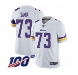 Youth Minnesota Vikings #73 Dru Samia White Vapor Untouchable Limited Player 100th Season Football Jersey