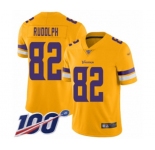 Youth Minnesota Vikings #82 Kyle Rudolph Limited Gold Inverted Legend 100th Season Football Jersey
