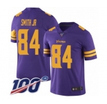Youth Minnesota Vikings #84 Irv Smith Jr. Limited Purple Rush Vapor Untouchable 100th Season Football Jersey