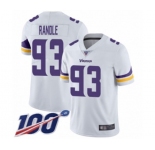 Youth Minnesota Vikings #93 John Randle White Vapor Untouchable Limited Player 100th Season Football Jersey