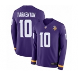 Youth Nike Minnesota Vikings #10 Fran Tarkenton Limited Purple Therma Long Sleeve NFL Jersey