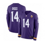Youth Nike Minnesota Vikings #14 Stefon Diggs Limited Purple Therma Long Sleeve NFL Jersey
